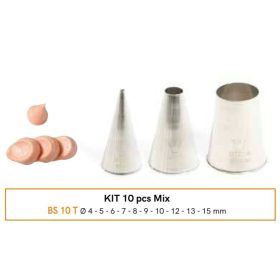 BS10 T Csővég készlet sima 10db-os