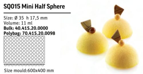 SQ015 Szilikon forma MINI HALF SPHERE