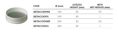 SETACCIO P05 Szita 240x80x0,5mm