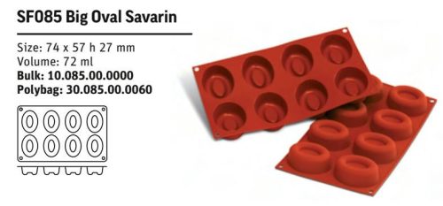 SF085 Szilikon forma BIG OVAL SAVARIN