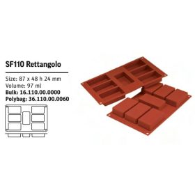 SF110 Szilikon forma RETTANGOLO