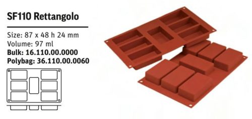 SF110 Szilikon forma RETTANGOLO