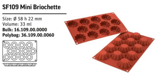 SF109 Szilikon forma MINI BRIOCHETTE