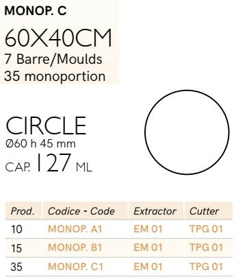 MONOP C1 Desszert forma kerek 35db/forma