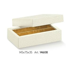 114608 Bonbon doboz pelle bianco 2 papírfedeles 145x75x35mm