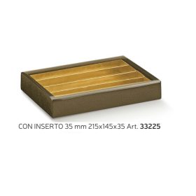 33225 Bonbon doboz  marrone 4 sor átlátszó n 215x45x35mm
