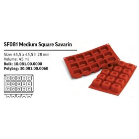 SF081 Szilikon forma MEDIUM SQUARESAVARIN