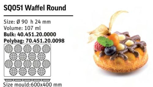 SQ051 Szilikon forma WAFFEL ROUND