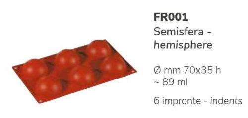 FR001 Szilikon forma SEMISFERA