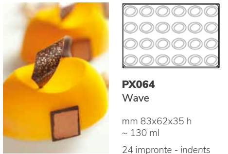 PX064 Szilikon forma 24db/f. 83x62x35mm wave