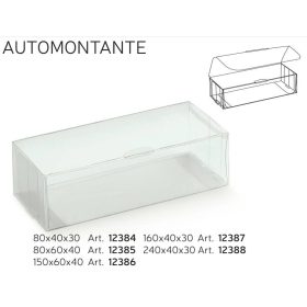   115452 Bonbon doboz átlátszó AUTOMONTANTE 160x40x30mm 12387