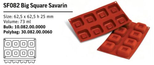 SF082 Szilikon forma BIG SQUARE SAVARIN