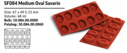 SF084 Szilikon forma MEDIUM OVAL SAVARIN