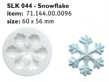 SLK044 Cukor és marcipán mintázó forma SNOWFLAKE