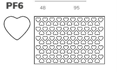 PF6/A Kiszúró keret szív 116db