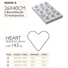 MONOP B007 Desszert forma szív 65x40mm