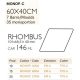 MONOP C006 Desszert forma rombusz 60x40