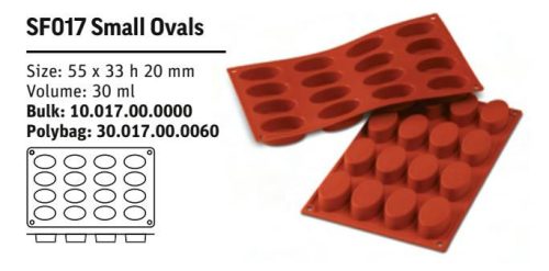 SF017 Szilikon forma SMALL OVALS