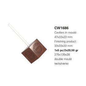 1686 Bonbon forma forrócsoki 2x20,5gr 33x33x33mm