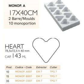 MONOP A007 Desszert forma szív 10db/f