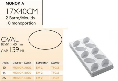 MONOP A002 Desszert forma ovális 10db/f