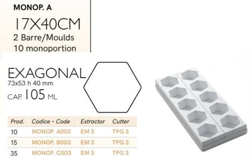 MONOP A003 Desszert forma hexagon 10db/f