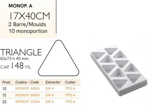 MONOP A004 Desszert forma háromszög 10db