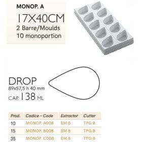 MONOP A008 Desszert forma csepp 10db/f