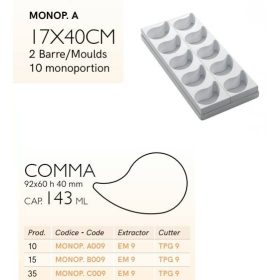 MONOP A009 Desszert forma íves csepp 10d