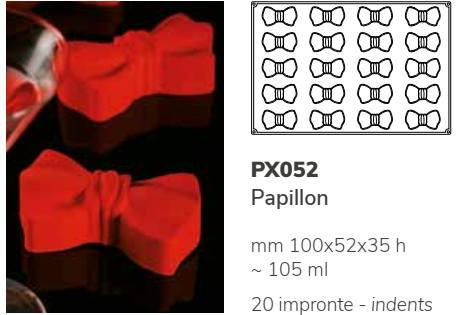 PX052 Szilikon formai 20db/f. 100x52x35mm papillon