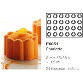 PX051 Szilikon forma 24db/f. 65x38mm charlotte