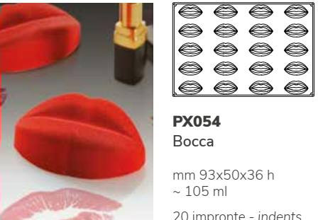 PX054 Szilikon forma 20db/f. 93x50x36mm bocca