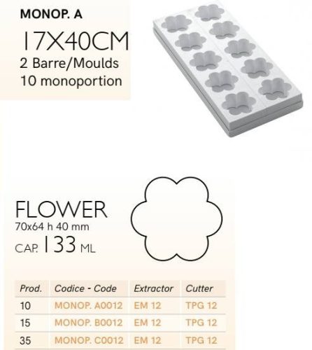 MONOP A012 Desszert forma virág 10db/f