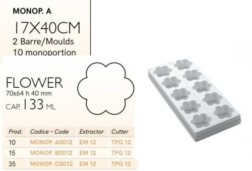 MONOP A0012 Desszert forma kerek virág