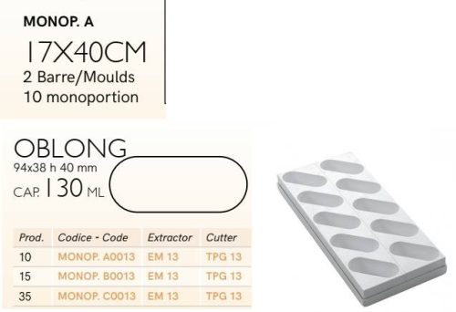 MONOP A0013 Desszert forma ovális hosszú