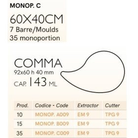 MONOP C009 Desszert forma ívescsep 60x40