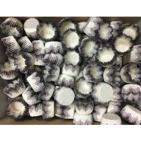   Kapszli kerek fehér barnacsíkos hullámos 30x20mm 2000db/# 2073