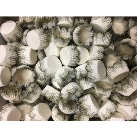   Kapszli kerek fehér aranycsíkos hullámos 30x20mm 2000db/# 2073