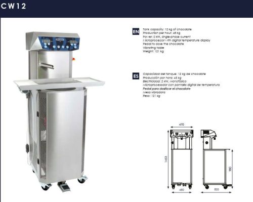 CW12 Csokoládé temperálógép 12kg