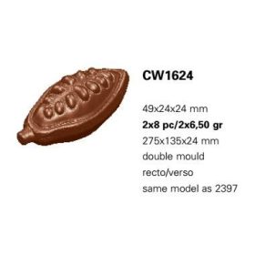 1624 Bonbon forma kakaóbab 2x6,5gr 49x24x24mm