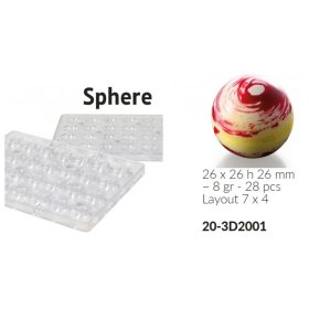 20-3D2001 Bonbon forma 3D gömb 26mm