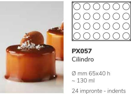 PX057 Szilikon forma 24db/f 65x40mm cilindro