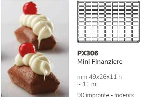 PX306 Szilikon forma 49x26x11mm 90db/forma Mini Finanziere