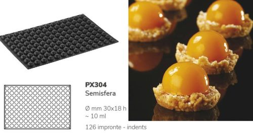 PX304 Szilikon forma 30x18mm 126db/forma Semisfera