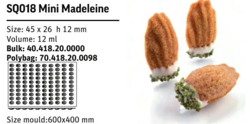 SQ018 Szilikon forma MINI MADELEINE