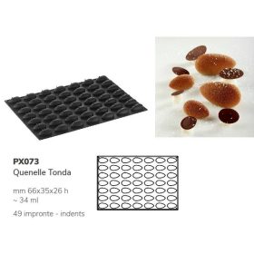 PX073 Szilikon forma 34mlx49db/forma Quenelle Tonda