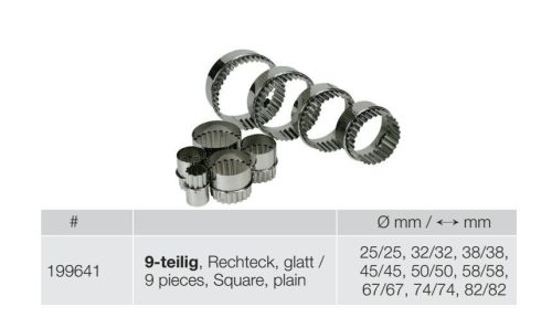 199641 Kiszúró készlet négyzet 9-részes