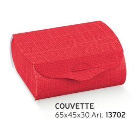13702 Bonbon doboz couvett seta rosso 65x45x30mm