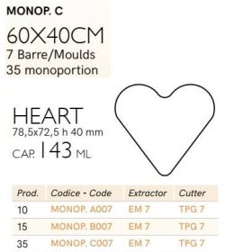 MONOP C007 Desszert forma szív 65x40mm 35db