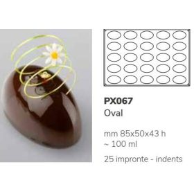 PX067 Szilikon forma 55x50x43mm 25db/forma Oval